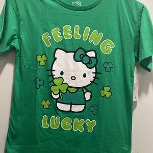 Hello Kitty Green 'Feeling Lucky' Kids T-Shirt